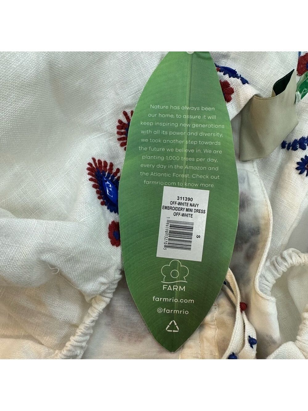 FARM Rio Off-White Navy Embroidery Mini Dress - Picture 11 of 11